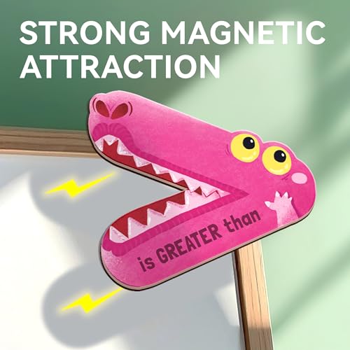 Dotimo Math Manipulatives 1st Grade, Magnetic Math Signs Jumbo Magnetic Symbols Set for Kids Ages 4-8, Greater Than/Less Than/Equal Signs, Homeschool Supplies (3 Magnetic Math Signs)