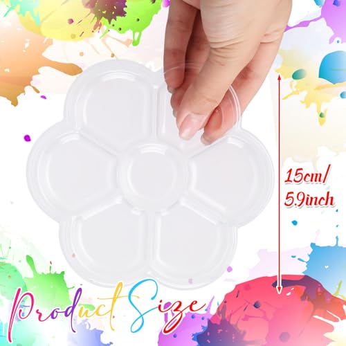 AmazingSpark 50 Pcs Paint Tray Palettes 5.5 in Disposable Flower Paint Tray - color: Flower Petal, size: 5.51 in