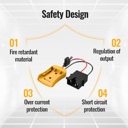 Kzreect for Power Wheel Battery Adapter Compatible with Dewalt 20V Battery - size: Compatible with Fisher-Price Connector