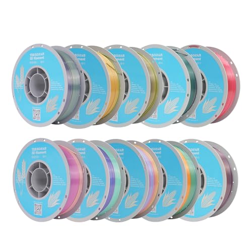 Silk Rainbow PLA 3D Printer Filament, 10 Rolls,1KG Spool(2.2lbs) 1.75mm 3D Printing Multicolor Gradient Filament Bundle for Most FDM 3D Printers,10 Different Silk Rainbow Colors - color: 10*1kg Silk Rainbow