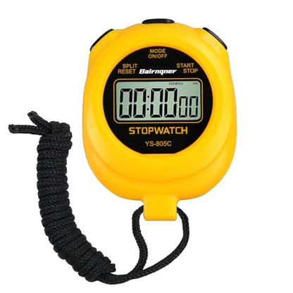 Stop Watches for Sports with Countdown Timer, ON/Off Simple Operation No Clock No Date, Stopwatches for Coaches (Yellow) - color: Yeloow