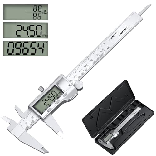 Digital Calipers, Caliper Measuring Tool with Large LCD Screen(6Inch/150mm) - color: Silver
