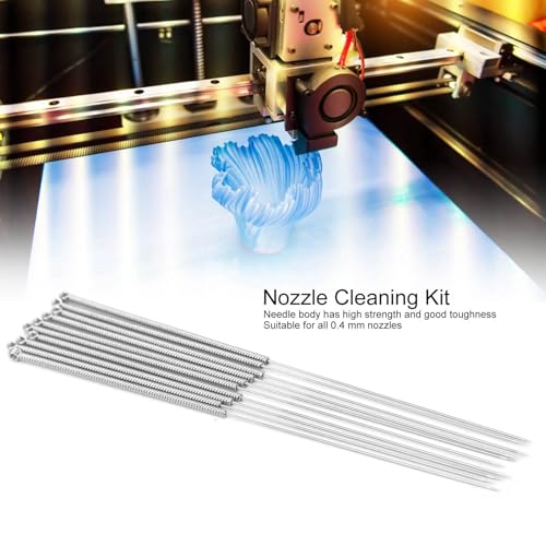 50 Pcs 3D Printer Nozzle Cleaning Kit, 1in Long Nozzle Cleaner 3D Printer, Stainless Steel Nozzle Cleaning Needles 0.2mm 0.25mm 0.3mm 0.35mm 0.4mm for Cleaning Nozzle
