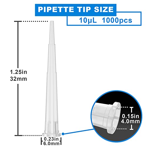 ONiLAB 10µL Universal Pipette Tips, 1000 Pcs, DNase/RNase Free - size: 10ul-1000pcs