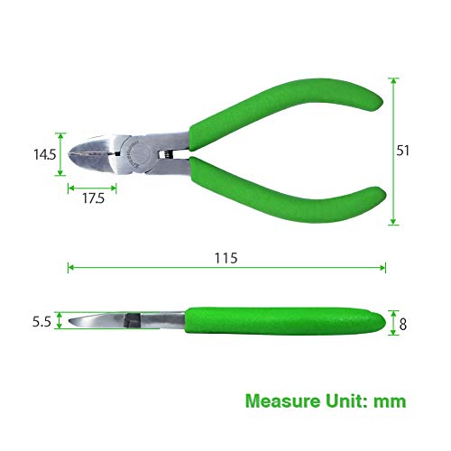 SPEEDWOX Mini Diagonal Pliers Thin Precision Wire Cutters 4-1/2 Inches Small Plastic Nippers Micro Side Cutters Fine Side Cutting Pliers Professional Jewelry Making Tool Beading Hobby Craft DIY - style: Diagonal Clamp