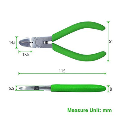 SPEEDWOX Mini Diagonal Pliers Thin Precision Wire Cutters 4-1/2 Inches Small Plastic Nippers Micro Side Cutters Fine Side Cutting Pliers Professional Jewelry Making Tool Beading Hobby Craft DIY - style: Diagonal Clamp