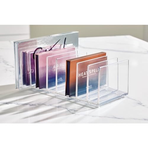 iDesign The Sarah Tanno Collection Plastic Cosmetics and Makeup Palette Organizer, 7-Compartment, Clear, 20.3 cm × 10.1 cm × 7.6 cm - size: 20.3 cm × 10.1 cm × 7.6 cm, style: Pallet Organizer