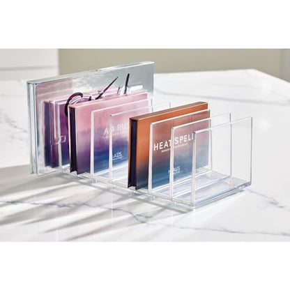 iDesign The Sarah Tanno Collection Plastic Cosmetics and Makeup Palette Organizer, 7-Compartment, Clear, 20.3 cm × 10.1 cm × 7.6 cm - size: 20.3 cm × 10.1 cm × 7.6 cm, style: Pallet Organizer