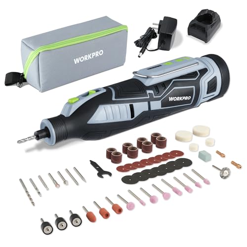 WORKPRO 12V Cordless Rotary Tool Kit for DIY Crafts - color: Grey