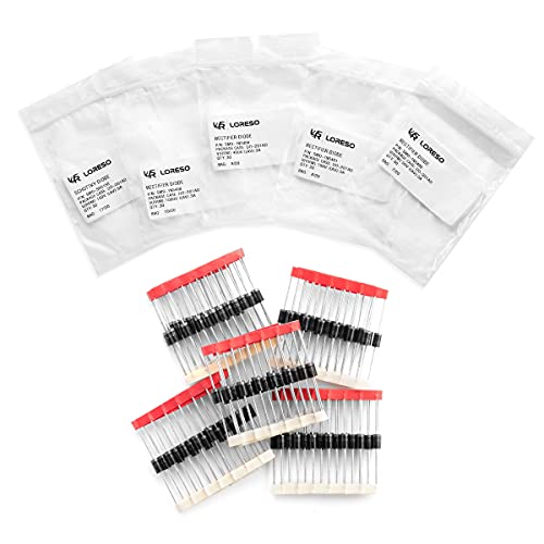 Diode Assortment Kit Box, Pack of 600pcs 20 Models - 1N4001 1N4002 1N4004 1N4007 1N5399 RL207 1N5400 1N5401 1N5404 1N5408 FR107 FR207 HER107 UF4007 1N5817 1N5819 SR5150 1N4148 DB3 1N5349B 30pcs Each - style: Diodes