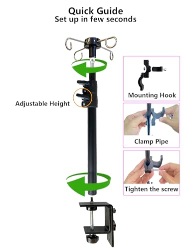 Portable IV Poles for Travel,IV Bag Pole Stand for Gravity Syringe,IV Pole,Feeding Tube Holder,Enteral Gastrostomy Telescopic Pole,NG Tube Supplies Accessories (43 Inchs with Hook) - size: 43 Inchs with Hook