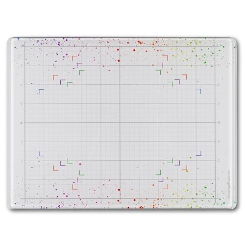 GLASSBOARD STUDIO Glass Craft Mat - Magnetic, Heat & Scratch Resistant - For Crafting, Cutting, Painting, Mixed Media Artwork - Grid Lines, Non-Slip Rubber Feet (Color Burst 9"L x 12"W) - color: Color Burst, size: 9"L x 12"W