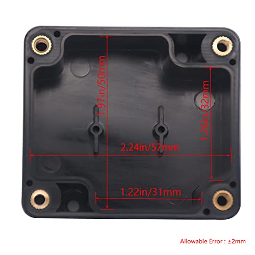 Junction Box IP65 Waterproof ABS Plastic Electrical Project Case Power Junction Boxes, Project Box with 4 PCS M12 Cable Glands 2.5 x 2.3 x 1.3 Inch （63 x 58 x 33mm - color: Black, size: 2.5”x2.3”x1.3”