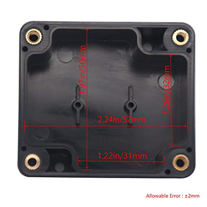 Junction Box IP65 Waterproof ABS Plastic Electrical Project Case Power Junction Boxes, Project Box with 4 PCS M12 Cable Glands 2.5 x 2.3 x 1.3 Inch （63 x 58 x 33mm - color: Black, size: 2.5”x2.3”x1.3”