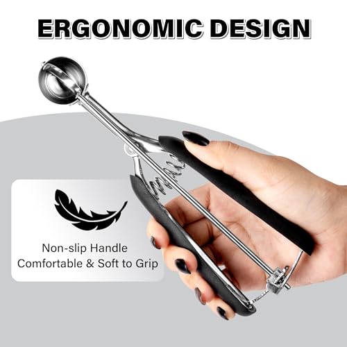 Small Cookie Scoop 2 tsp for Baking, Professional Stainless Steel Mini Ice Cream Scoop 30mm, Cookie Dough Scooper Meatball Scoop, Good Soft Grips, Quick Trigger Release, 10ml (2 Teaspoon) - size: 2 tsp ( 30 mm)