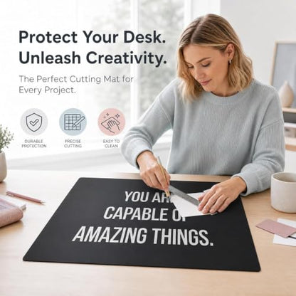 23" x 17" Self Healing PVC Cutting Mat, A2-Black or Green - color: A2-Black-Green