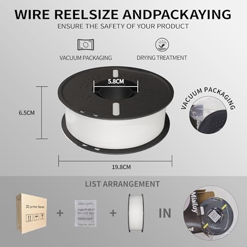 PLA+ Filament 1.75mm White/Black 2KG, Dimension Accuracy +/- 0.02mm - color: Black(1pc)white(1pc)