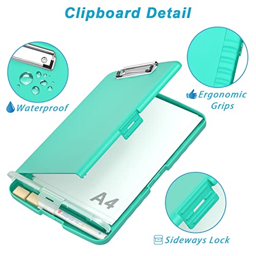 Rimilak Clipboard with Storage, 8.5 x 11'' High Capacity Clip Board, Green - color: Green