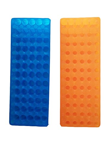 Orange/Blue Tube Rack Double Panel 60 Positions Polypropylene for Microcentrifuge Tubes 0.5/1.5ml (Pack of 2) - color: Blue/Orange