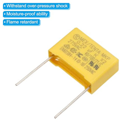 PATIKIL Safety Capacitors 12Pack 0.22uF AC 275V 15mm Pin Pitch 18x12x6mm - size: 15mm Pin Pitch, style: 0.22uF