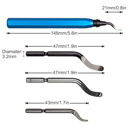 STARVAST 30Pcs Metal Deburring Tool, Deburring Blades Kit with Swivel Handle, Pipe Deburring Tool for Soft Metal (Aluminum, Copper), Wood, Plastic and Steel Burr Removing