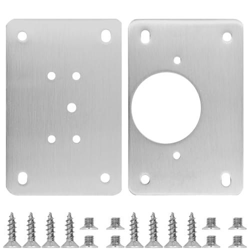 2 Pack Cabinet Door Hinge Repair Plates Cabinet Hinge Repair Replacement Brackets Board Hinges Repairs Fixing Plates with Screw Thicken Durable Stainless Steel for Kitchen Cupboard Locker Furniture - size: 3.54x2.36 inch-2P