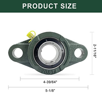DEEPDREAM UCFL205-16 Pillow Block Bearing - Pack of 4 Flange Mounted Pillow Block Bearings 1 inch Bore Chrome Steel Bearings, Self Alignment Pillow Block Bearing - size: UCFL205-16-4pcs
