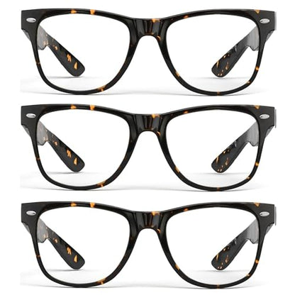 grinderPUNCH Reading Glasses for Men Readers High Power Strong 1.0 to 6.0 - color: 3 Pack Tortoise Whisky