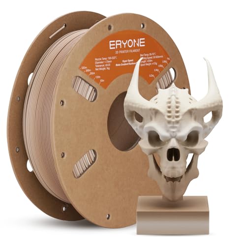 ERYONE Matte Gradient Rainbow 3D Printer PLA Filament 1.75 +/- 0.03mm, HS Matte Multicolor High Speed Filament PLA 1KG(2.2LBS) Spool, Fossil - color: Matte Gradient Fossil, size: 1KG