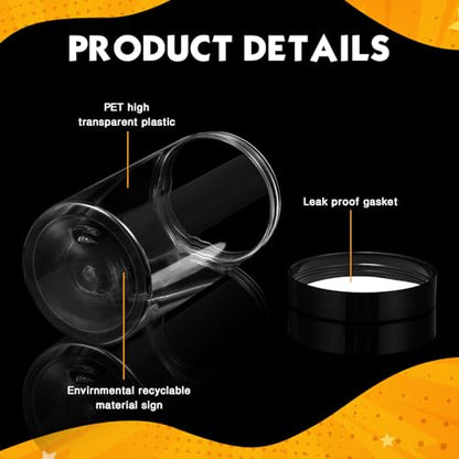 Patelai 4 Pcs Plastic Jars with Lids, Black, 12 oz, Wide Mouth - color: Black, size: 12 oz