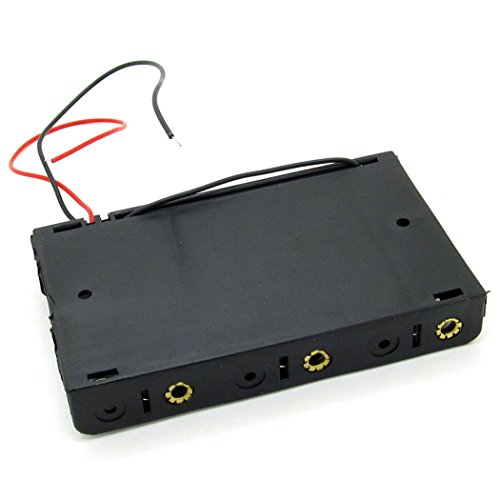 6 AA 9V Battery Holder Case Box, Black