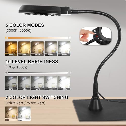 NEWACALOX Magnetic Magnifying Lamp for Helping Hands Station - color: Black