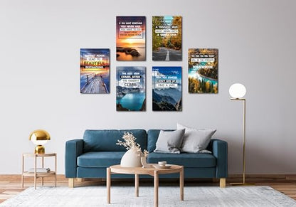 Motivational Quotes Motto，Inspirational Motivational Canvas Wall Art，scenery Painting，Modern Wall Art Suitable for Library, Office,Living ，Home，Gym Deco，Tabletop/Hanging| 6-pack(38x58cm) Framed - color: Motivational A 38x58cm