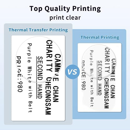 [2x1900 pcs] Phomemo 2 x 1.25 inch (50mm*32mm) Thermal Transfer Polypropylene Labels for Barcodes, Address, Compatible with Thermal Transfer Desktop Printers, 1 in Core 2 Rolls (White) - size: 2" x 1.25"