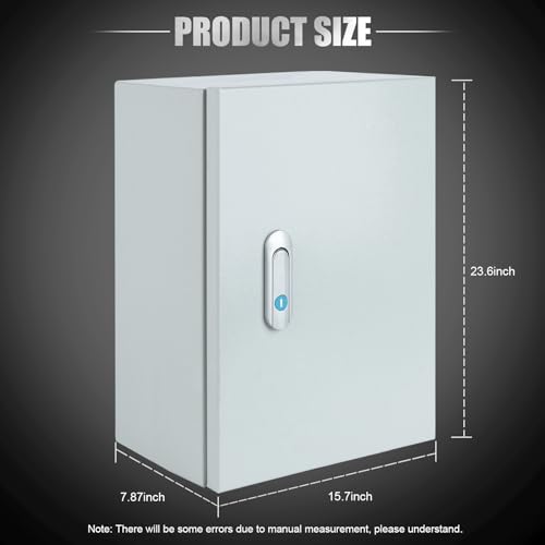 Steel Electrical Junction Box, Indoor&Outdoor Electrical Enclosure Box, Wall Mounted Waterproof&Dustproof Metal Box, Universal Electric Equipment Enclosure Box with Safety Locks and Mounting Plates - size: 24"×16"×8"
