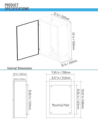 Waterproof Electrical Enclosure 20 x 12 x 10'', Outdoor Electrical Box Weatherproof, Electrical Junction Box with Reinforced Lock - size: 20 x 12 x 10''