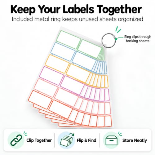 Dry Erase Labels Stickers, Removable & Reusable, 1.2 x 2 Inch, 60 PCS - color: Colorful