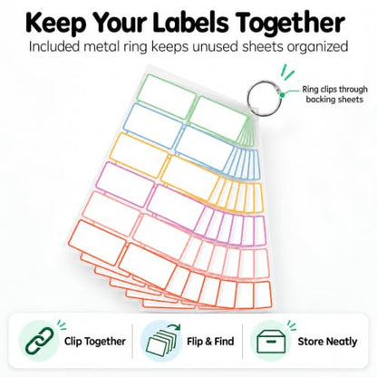 Dry Erase Labels Stickers, Removable & Reusable, 1.2 x 2 Inch, 60 PCS - color: Colorful