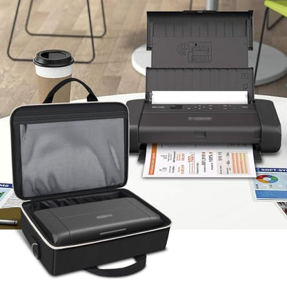 Wireless Mobile Printer Case Compatible with Canon PIXMA TR150/ iP110 Printers, Potable Travel Storage Bag Fit for Printer Charger, Ink Cartridges, Batteries and Accessories (Box Only) -Black - color: Black