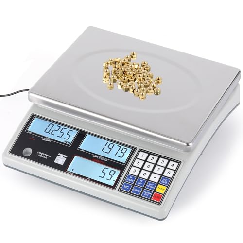 Bonvoisin Industrial Counting Scale Digital Scale for Parts and Coins kg/g/lb Electronic Gram Scale Inventory Counting Scale Industrial Parts Coins Piece Counting Scale (15kg/33lb, 0.1g) - size: 15 kg, 0.1 g