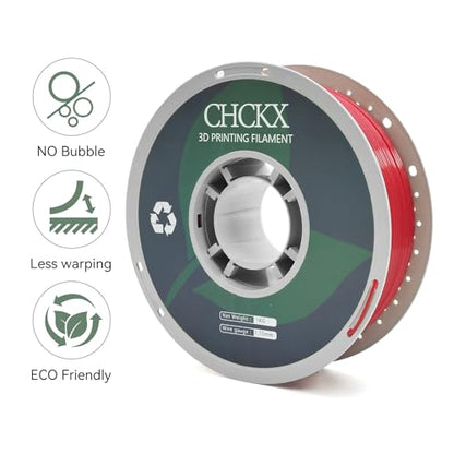 PETG 3D Printer Filament 1.75mm, +/-0.02mm Tolerance, 1kg Spool(2.2lbs), for Most 3D Printers,Red - color: Red, size: PETG