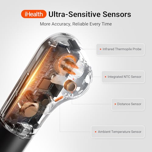 iHealth No-Touch Forehead Thermometer for Adults, Babies, Kids PT3 Black - color: Black