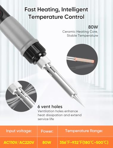 3D Printer Smoothing Tool Kit, 80W Heat Set Insert Tool