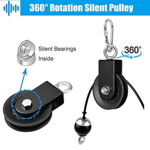 SERTT Gym Pulley System, Fitness Swivel Pulley Wheel with Hanging Strap Carabiner, Swivel Pulley Block for DIY Home LAT Pulldown and Lift Cable Machine - color: 1 PC