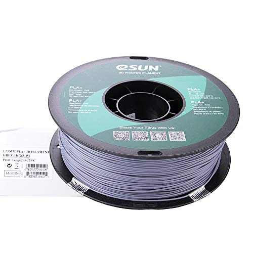 eSUN PLA PRO (PLA+) 3D Printer Filament, Dimensional Accuracy +/- 0.03 mm, 1kg, Plastic Spool, 1.75mm, Gray - color: Gray