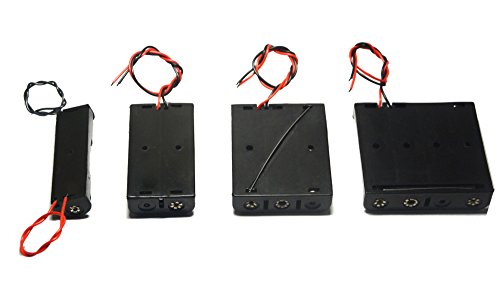 (Pack of 4 AA Battery Holder Bundle: Single 1AA 2AA Battery Holder, 3AABattery Holder with Wire, 4AABattery Holder with Leads Wires