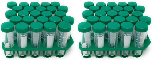 SPL 50ml Conical Centrifuge Tube PP/HDPE with PP Racks, Sterile, DNase/RNase - Free, (1 Rack (25 Tubes)) (Pack of 2) - size: 1 Rack (25 Tubes) (Pack of 2)