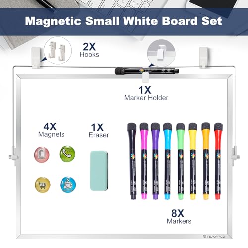 TSJ OFFICE Small White Board - 18 X 14 Inches Silver Framed Dry Erase Board - color: Silver, size: 18"W x 14"H