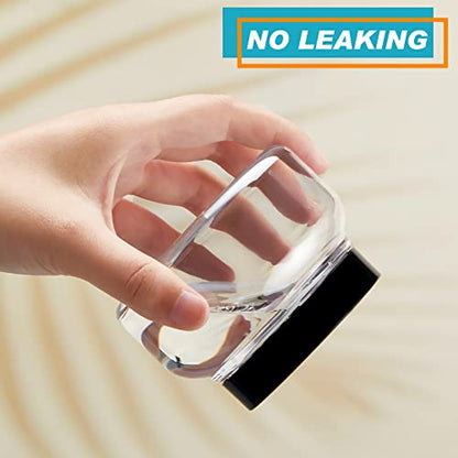 24 Pack Plastic Cosmetic Jars with Lids Label, 8 oz, Clear, Black - color: Clear, Black, size: 8 oz