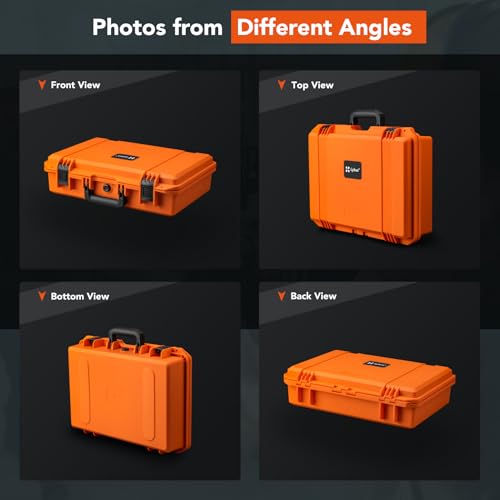 Lykus HC-4410 Waterproof Hard Case with Foam, Inner Size 15.75*10.24*3.94in - color: Orange, size: HC-4410
